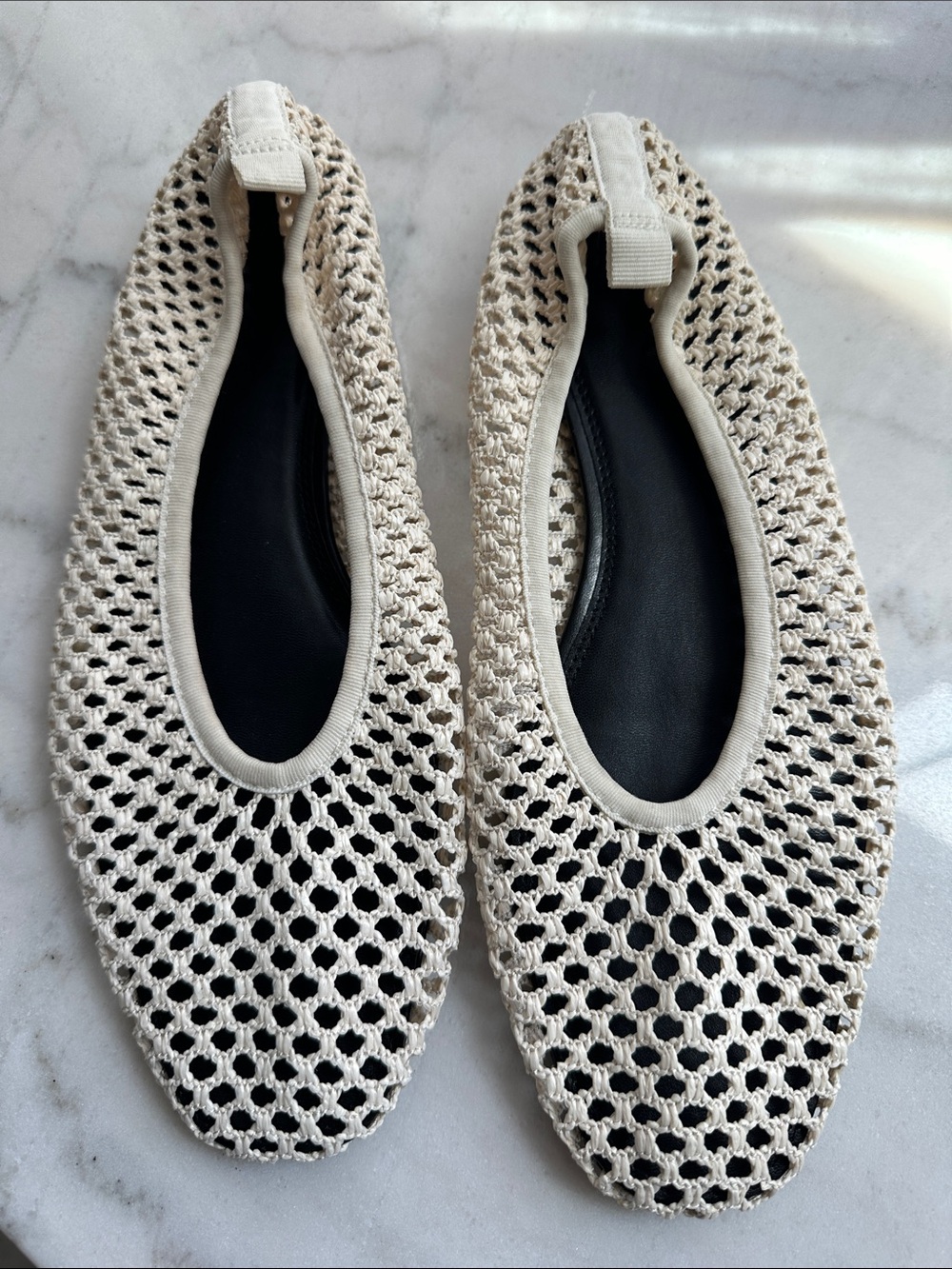 H&M Light Beige Braided Flats